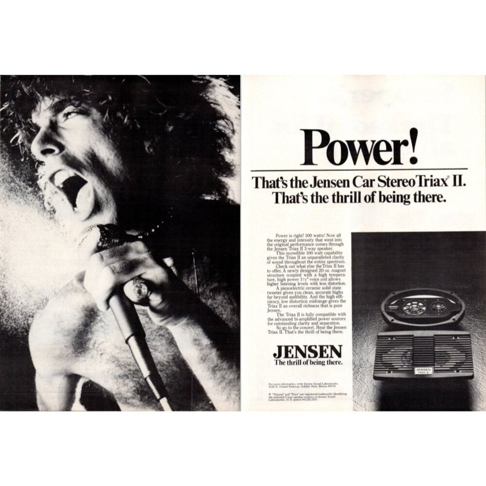 1979 Jensen Triax II Car Stero Speakers 2 Page Vintage Print Ad 70s Wall Art
